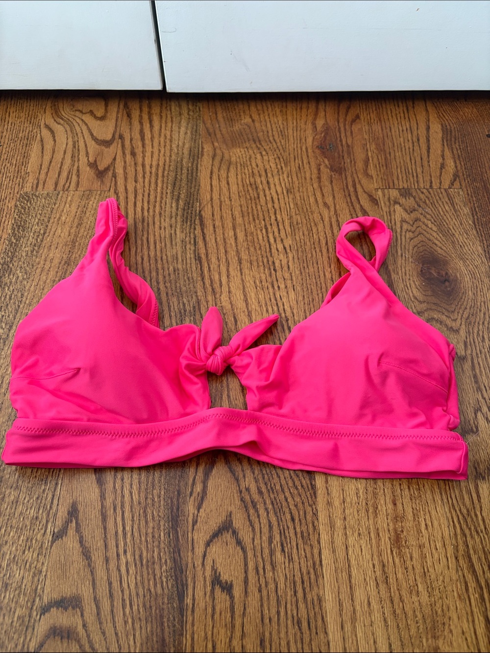 aerie Women's Neon Pink Tie-Front Swim Top Size XL